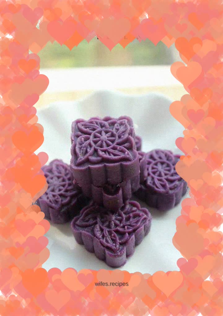 Purple potato and red bean cake