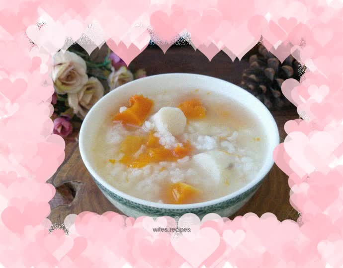 Pumpkin and yam porridge