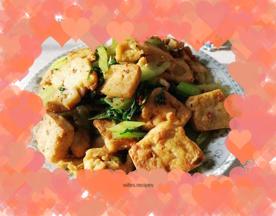Stir-fried tofu with celery