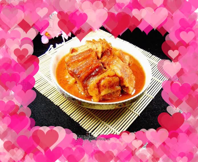 Fermented bean curd and pork in a bowl