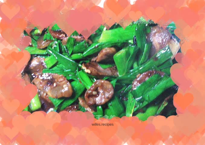 Stir-fried sausage with garlic sprouts