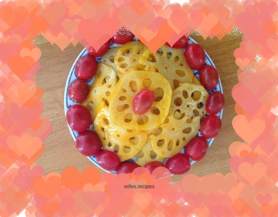 Orange juice and lotus root slices