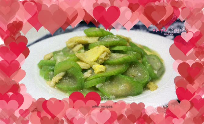 Scrambled eggs with loofah