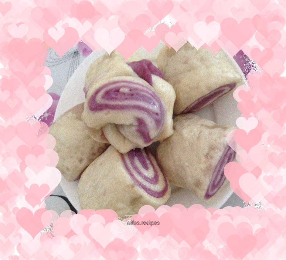 【Purple sweet potato butterfly flower roll】New pattern of small purple sweet potato