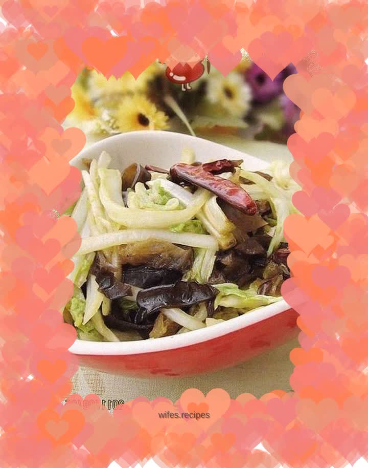 Stir-fried cabbage with spicy and sour fungus