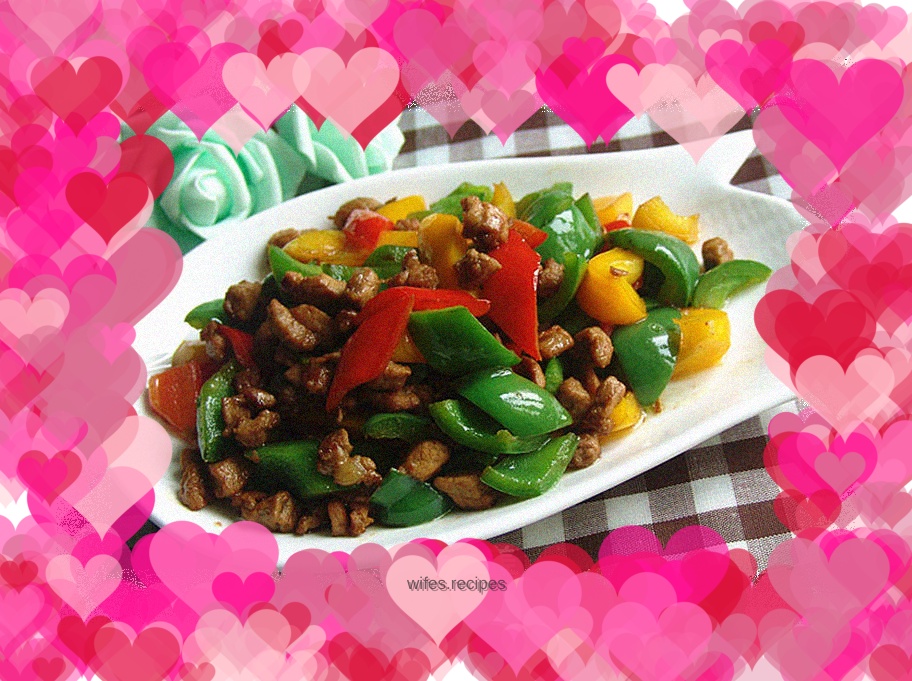 Colorful pepper diced meat