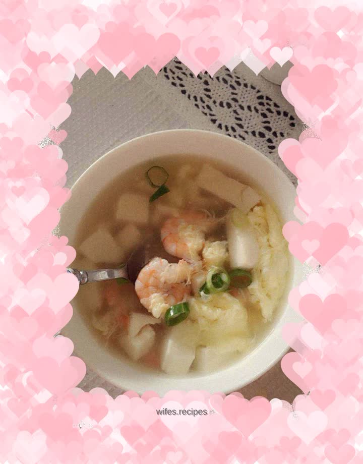 Three fresh tofu soup