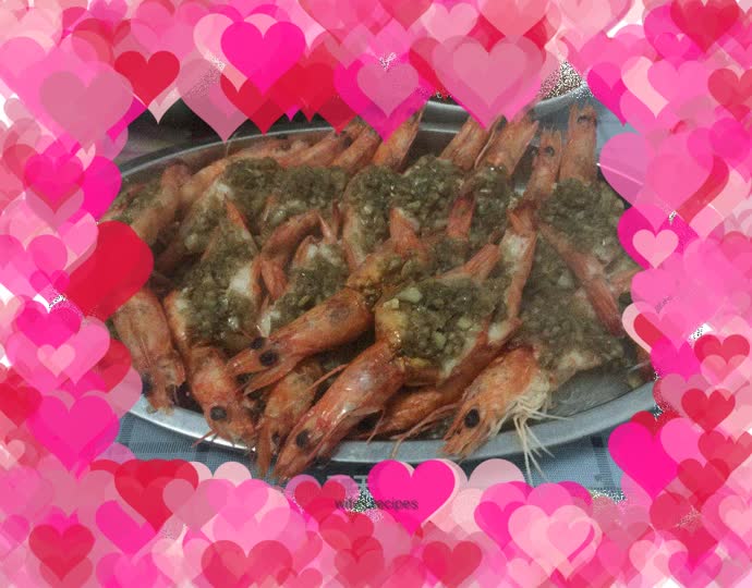 Garlic vermicelli with open side shrimp
