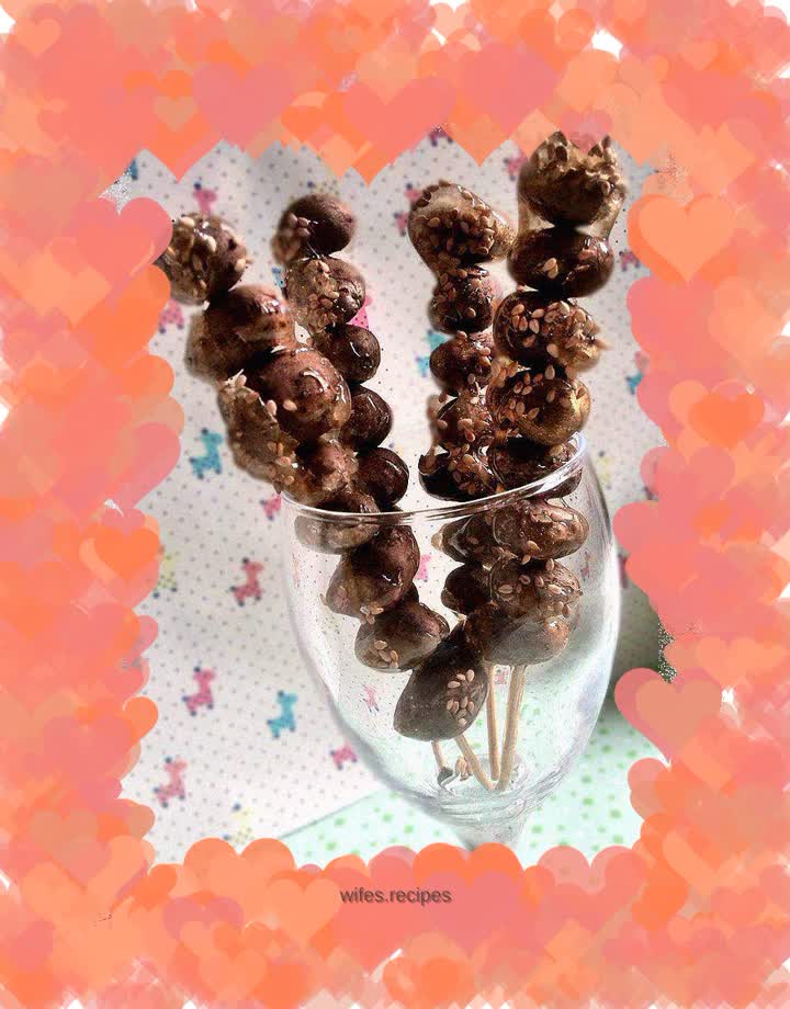 Yam and bean skewers