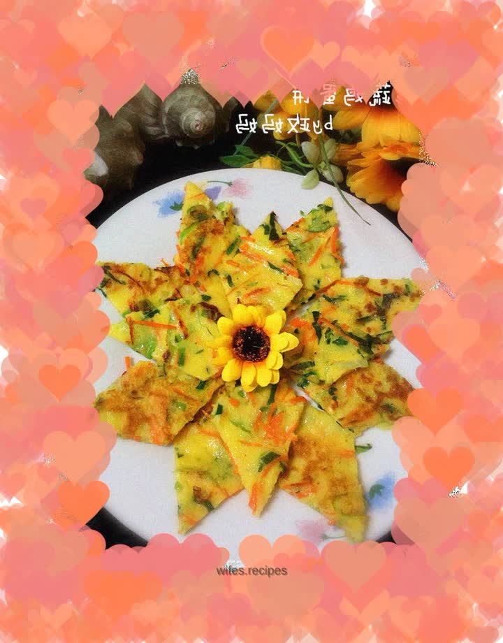 Colorful vegetable egg pancake