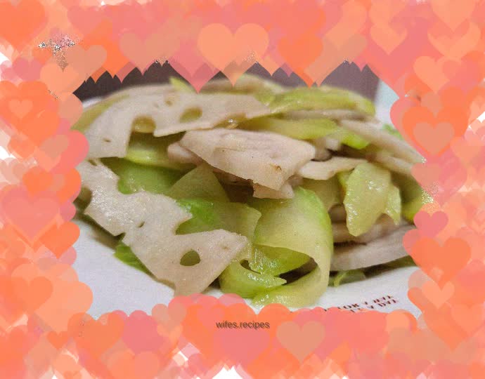 Stir-fried lotus root with lettuce