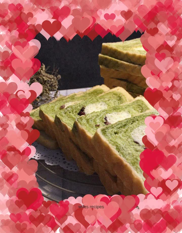 Matcha two-color toast