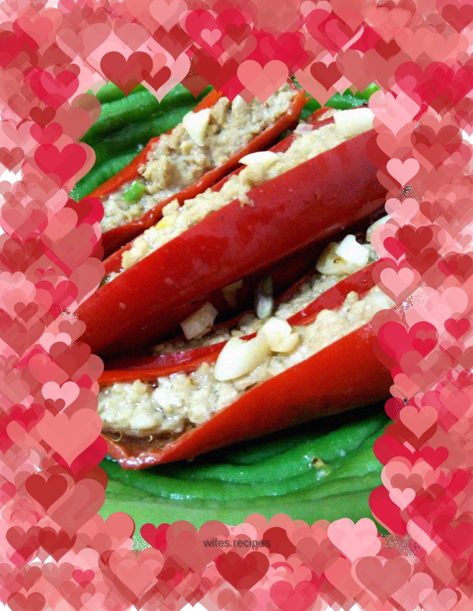 Red pepper stuffed meat
