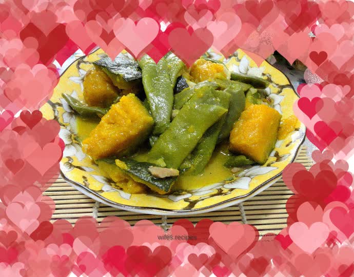 Pumpkin stewed with beans