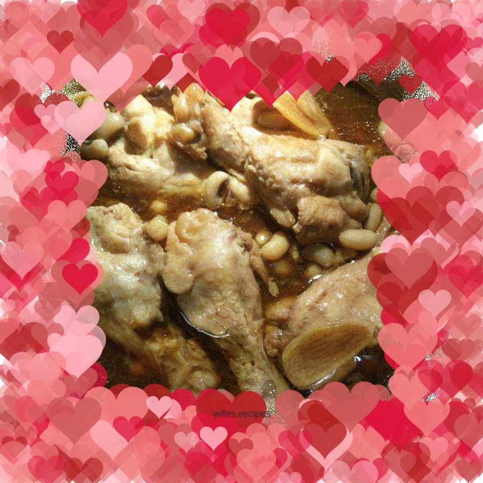 Rice bean boiled chicken