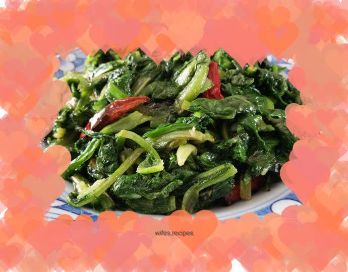 Vegetarian fried lettuce leaves