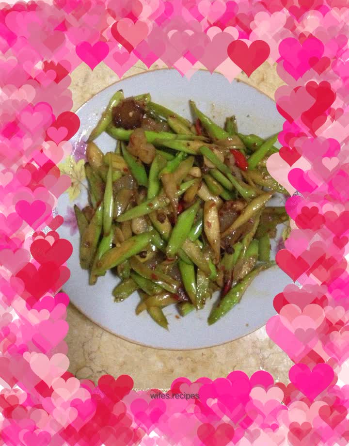 Fried asparagus
