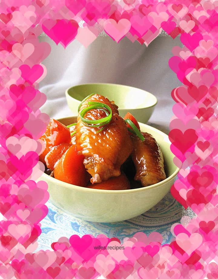 [Chicken wings and roasted carrots]