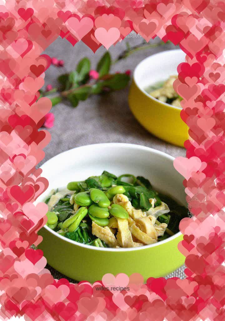 Malantou bean paste and egg skin soup