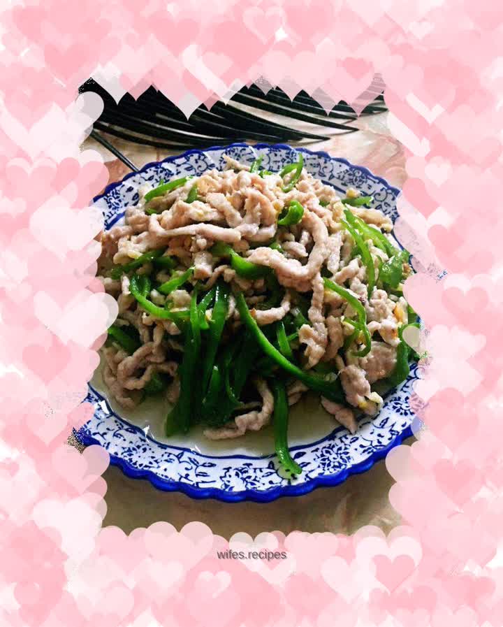 Shredded pork with green pepper