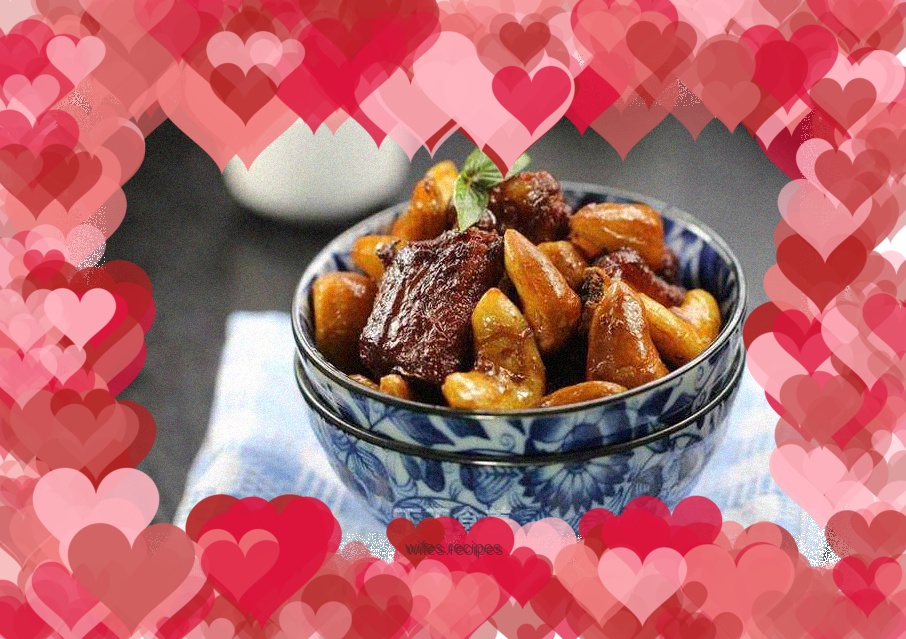 Braised pork ribs with water chestnuts