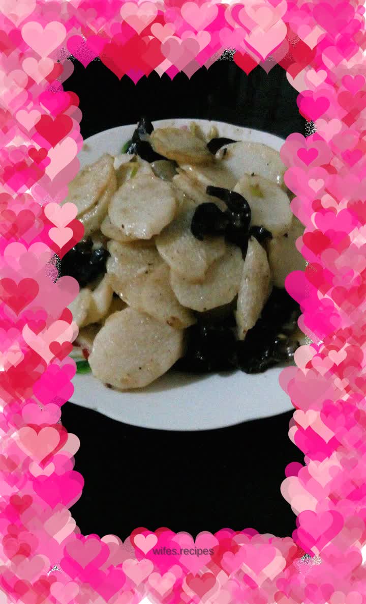 Fried fungus with yam