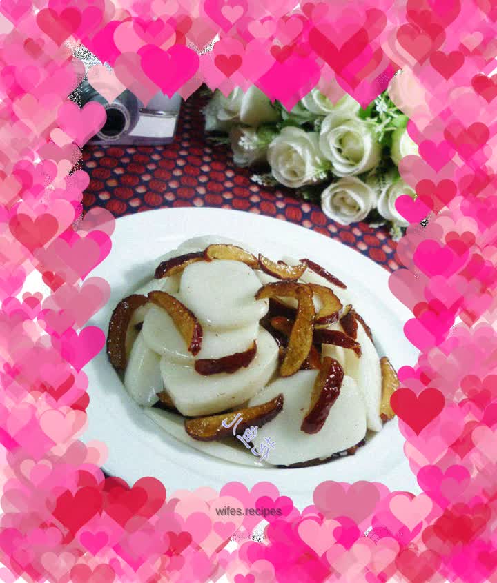 Fried rice cake with red dates