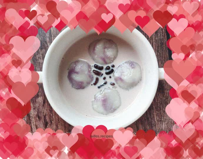 Red bean milk colorful glutinous rice balls
