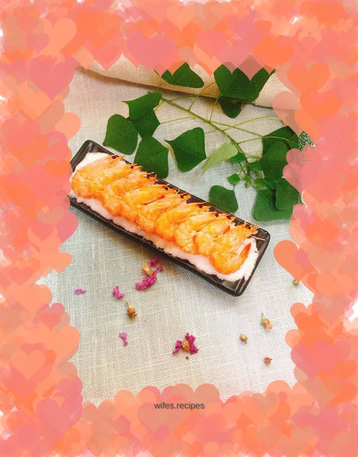 Salt-baked prawns