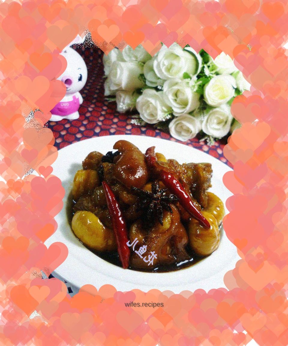 Chestnut roasted pig's trotters