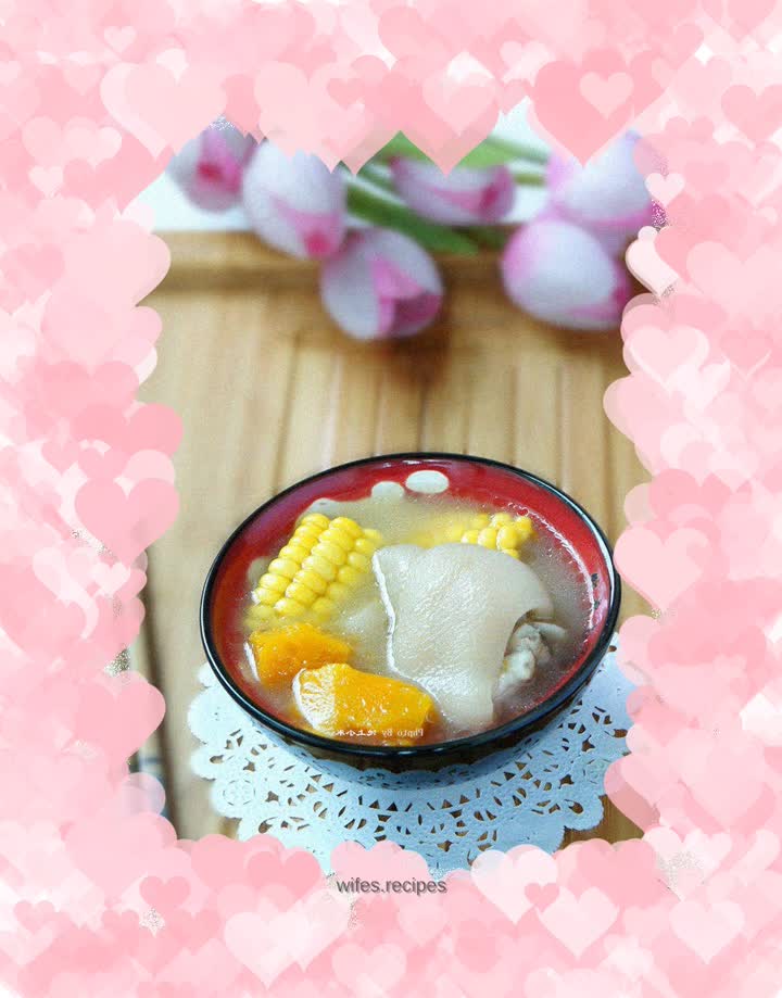 Pumpkin, corn and hoof soup