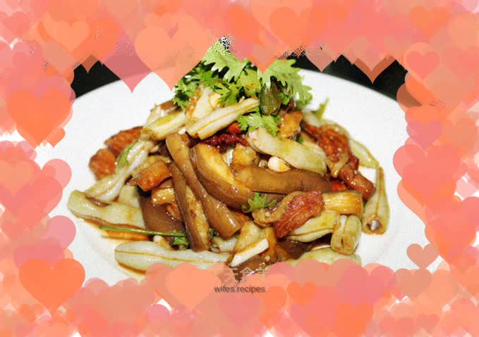 Eggplant mixed with kidney beans