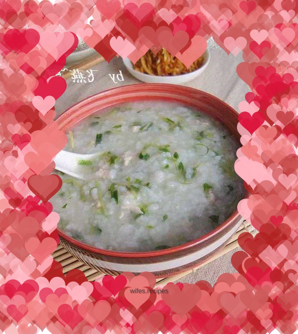 Warming and stomach-warming porridge----[Pea tip chicken porridge]