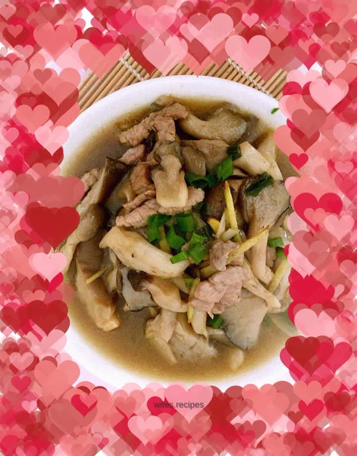 Stir-fried pork with oyster mushrooms