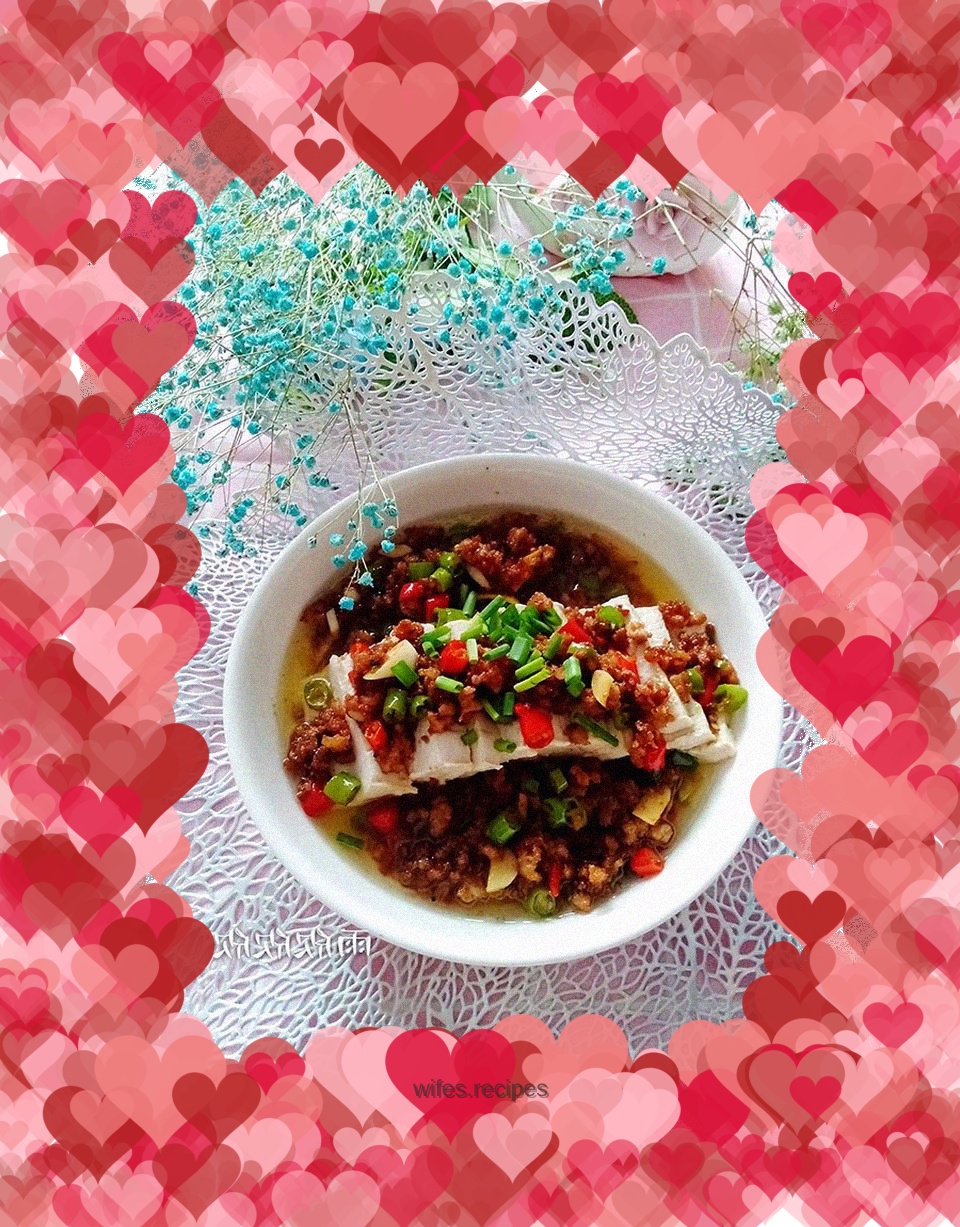 Steamed tofu with minced meat