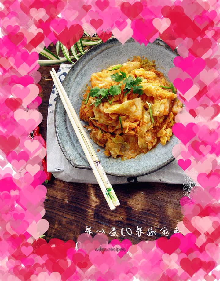 Mellow sesame flavor--golden kimchi and cabbage