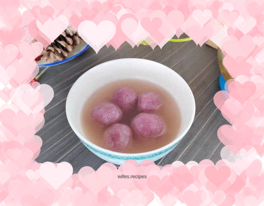 Purple sweet potato and jujube glutinous rice balls