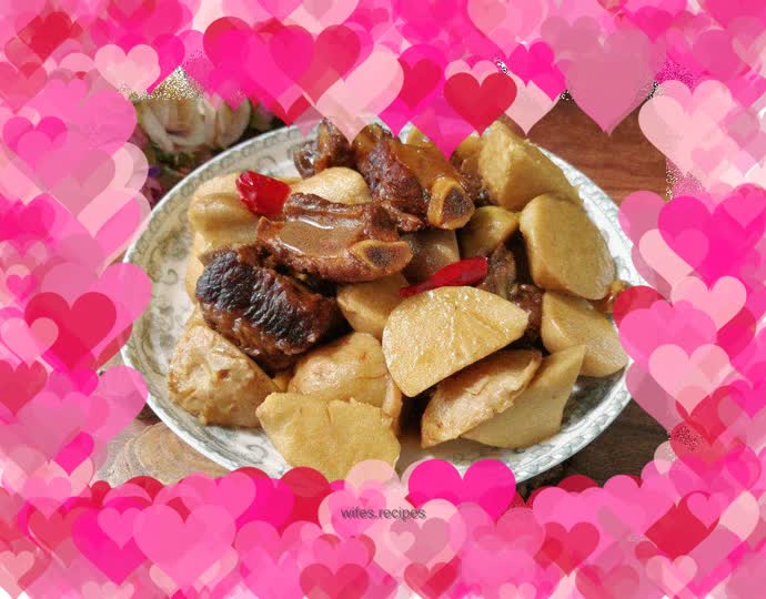 Pork ribs and roasted taro