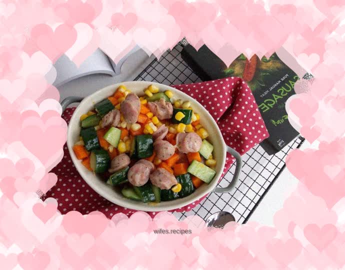 Stir-fried Basil Sausage with Three Colorfuls
