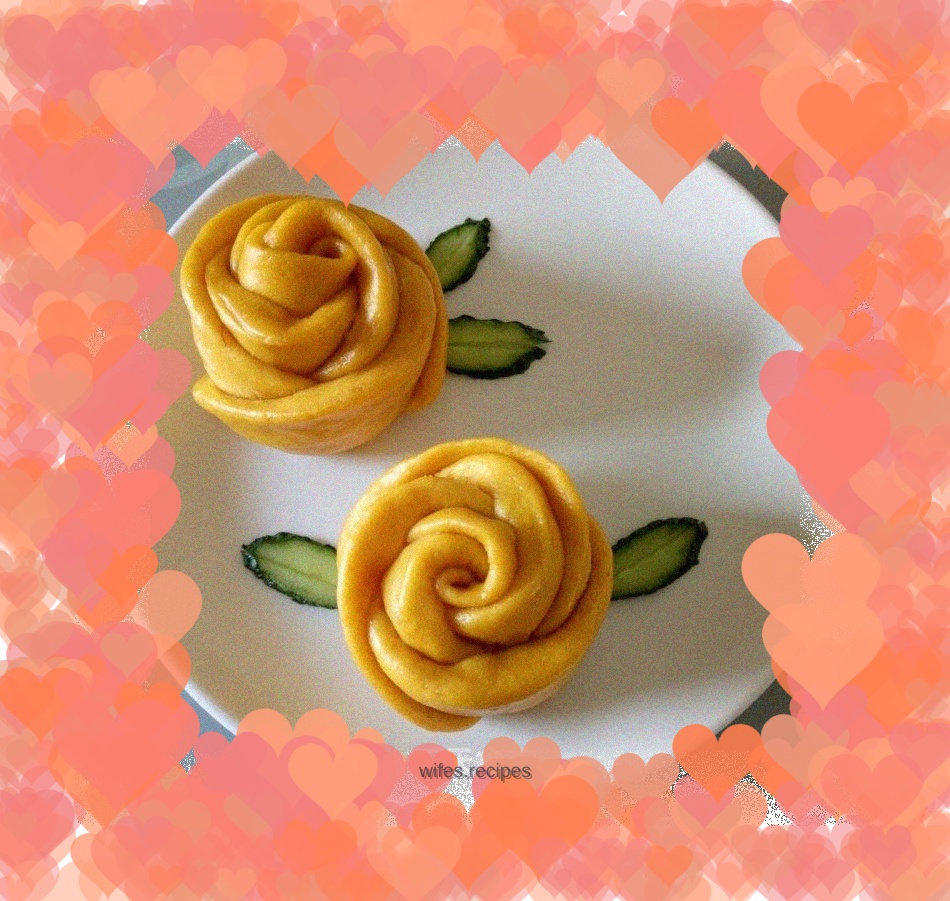 Rose steamed buns