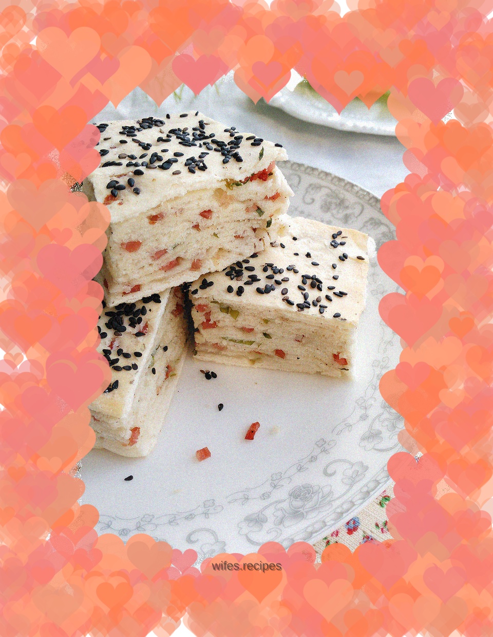 ~Thousand-layer cake with chives and ham