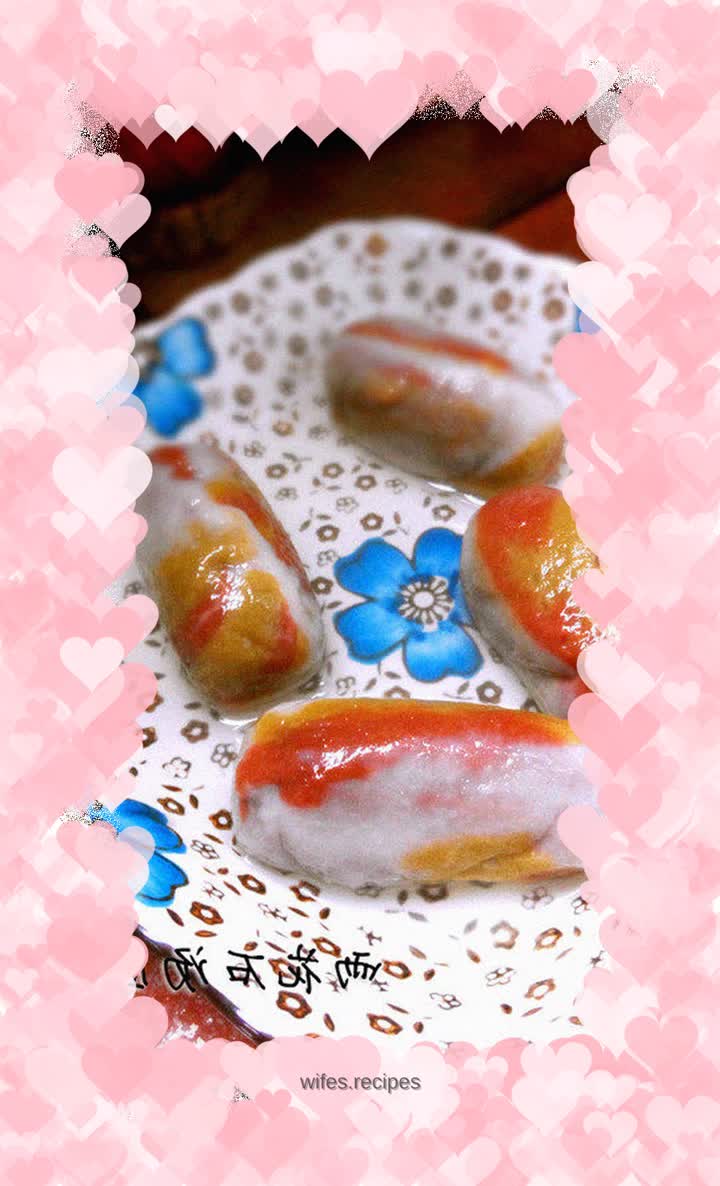 A different kind of glutinous rice balls - Yuhuashi sweetened bean paste glutinous rice balls