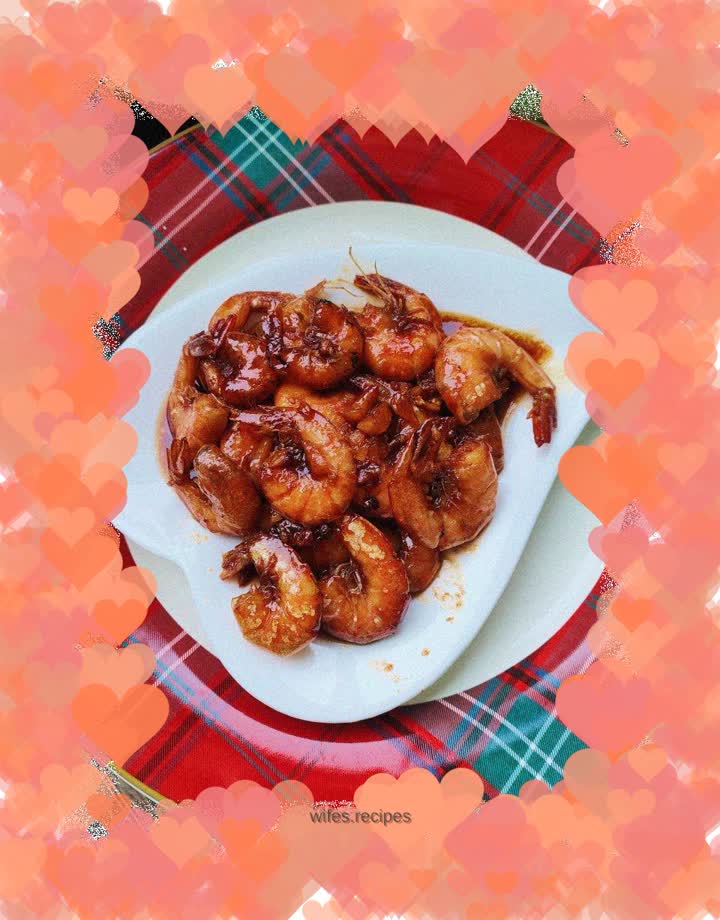 Home-cooked prawns