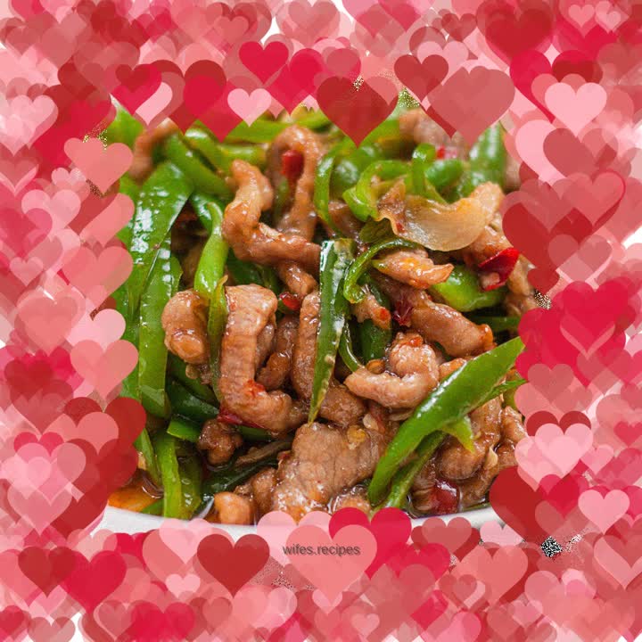 Shredded pork with green pepper