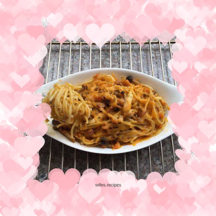 Mushroom, Pumpkin and Bacon Pasta