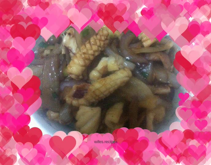 Fried squid with onions~