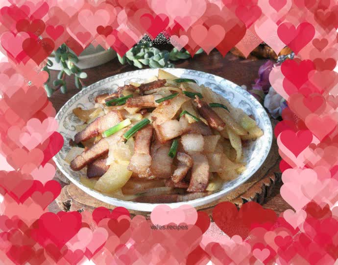 Stir-fried chayote with braised pork