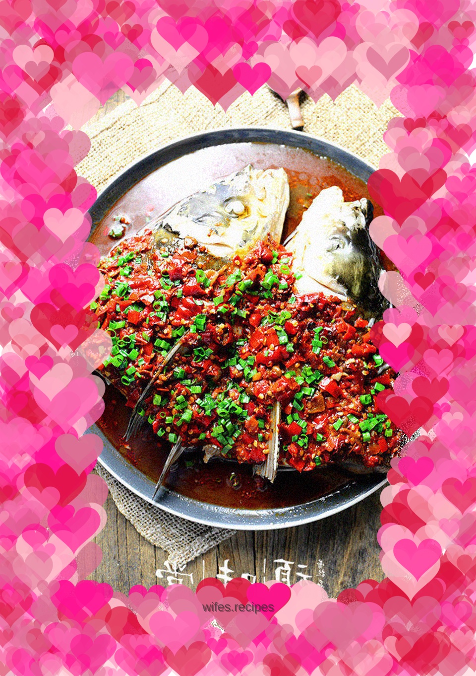 Fish head with chopped pepper