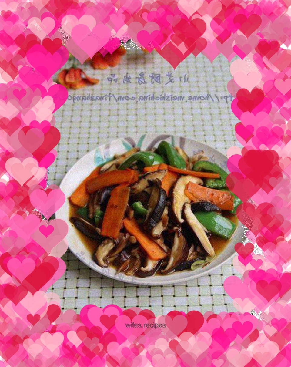 Mushrooms and carrots in oyster sauce