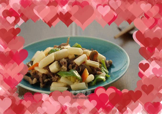Stir-fried chicken gizzards with soaked lotus root